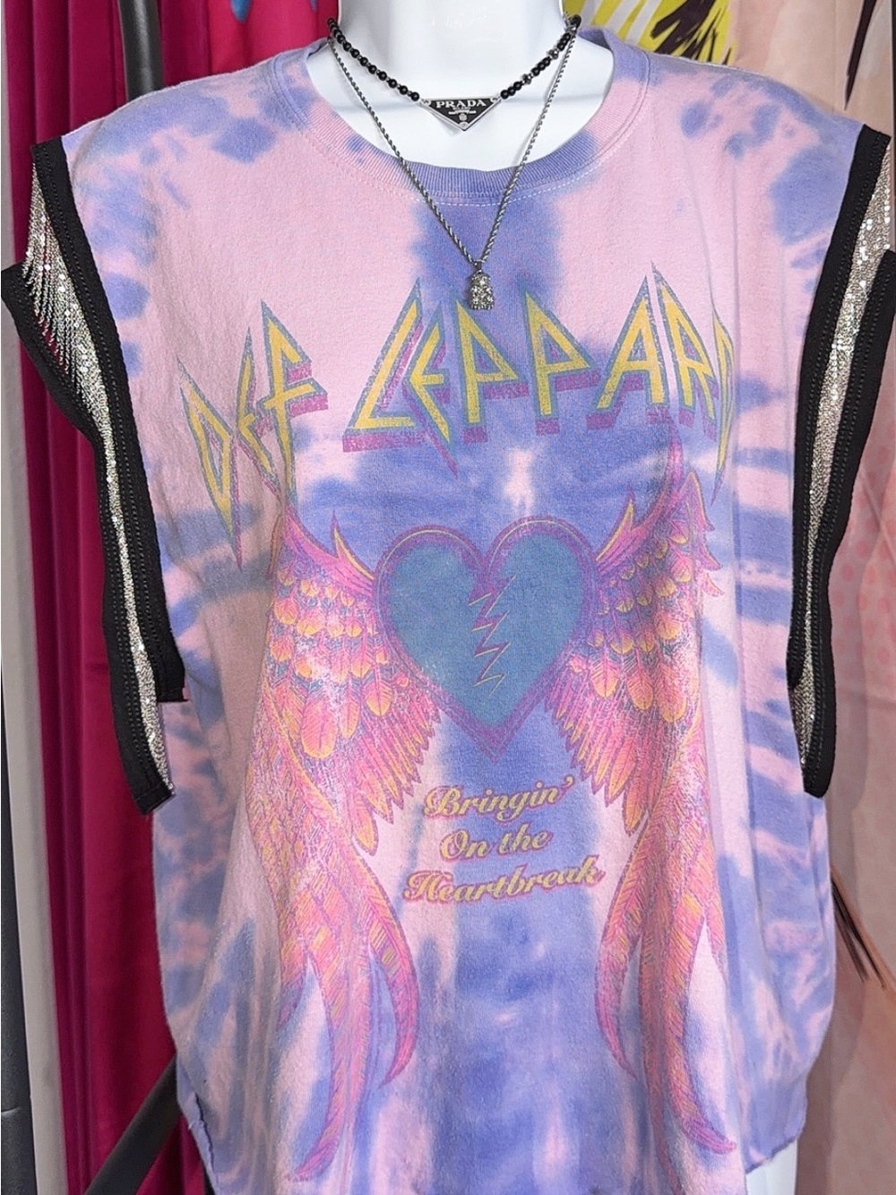 Restyled Vintage Def Leppard Tie-Dye Graphic Tee